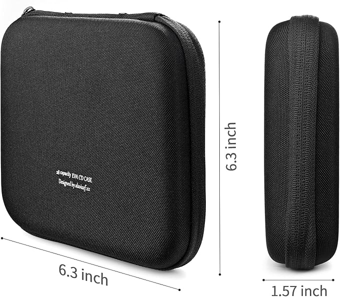 alavisxf xx CD Case, 28 Capacity Protective Zipper Disc Wallet for Car | EVA Shock-resistant, Lightweight Portable, DVD Blu-ray Storage Organizer, Scratch-Resistant Sleeves, for Home Office Travel - Image 3