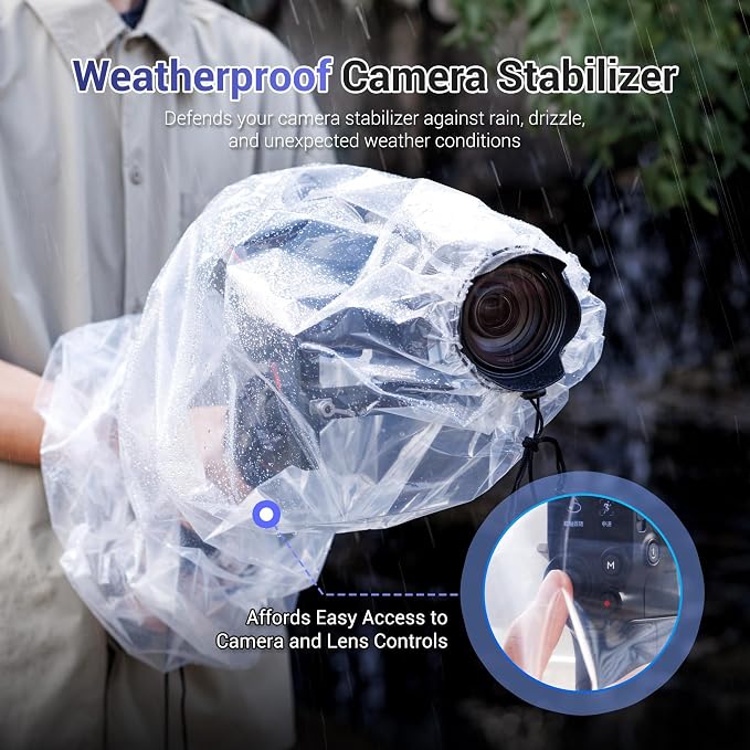 2PCS Clear Stabilizer Rain Cover for RS 4 Pro RS 4 3 Mini Gimbal Stabilizer | Waterproof,PE Material,Dust-Proof,Below 16.3x8.6x7.7,for RS4 RS3 Mini Pro RSC 2 RS2,Ronin-SC S Weebill 3S Crane M2S & More - Image 3