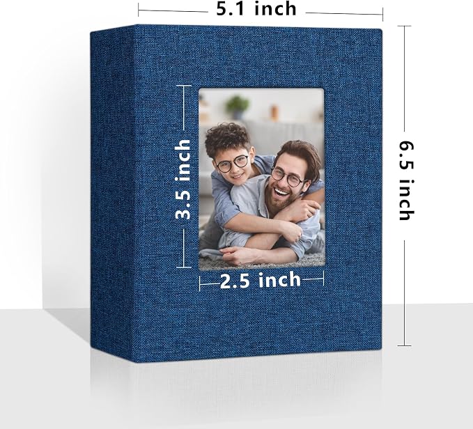 Vienrose 4x6 Small Photo Album, 2 Pack, 100 Photos, Blue | Linen Cover, Mini Photo Album, Baby Memory Book, Wedding Family Travel - Image 2