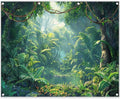 Fabric 10x8ft Jungle Forest Photography Backdrop Rainforest Banner | Tropical Natural Scenery River Background, Summer Adventure Party Decorations, Kids Adult Photo Props, Polyester, Grommets by ZTHMOEBACKDROP