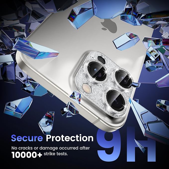 Tensea for iPhone 15 Pro Max/iPhone 15 Pro Camera Lens Protector Bling | Metal Aluminum Alloy Tempered Glass Cover Camera Screen Protector Accessories, Case Friendly - Image 4
