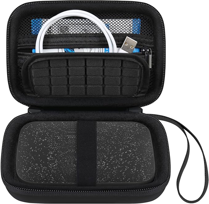 Canboc Hard Case for HP Sprocket Portable 2x3 Inch Instant Photo Printer | Zipper Mesh Pocket fits Photo Paper and Cable, Black by Canboc