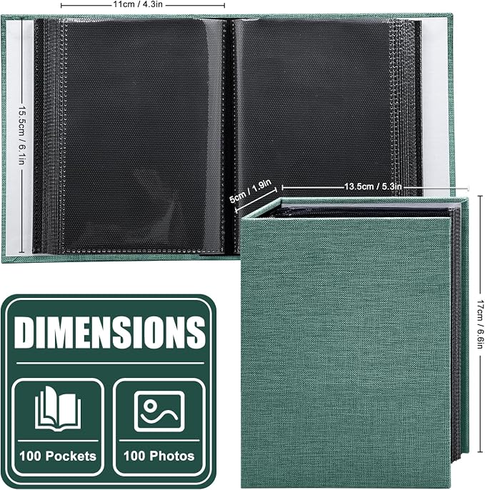 Photo Album 4x6 100 Pockets for Wedding Gifts,Linen Hardcover Picture Albums for Family Anniversary Baby Vacation Pictures - Image 3