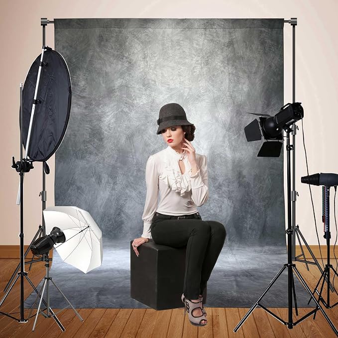 Abstract Photography Backdrop for Photoshoot 8x12ft,Grey,No Stand | Professional,Polyester Fabric,Roller Pocket on Top,Vintage Portrait Photo Props Booth Background,Photoshoot Studio - Image 7