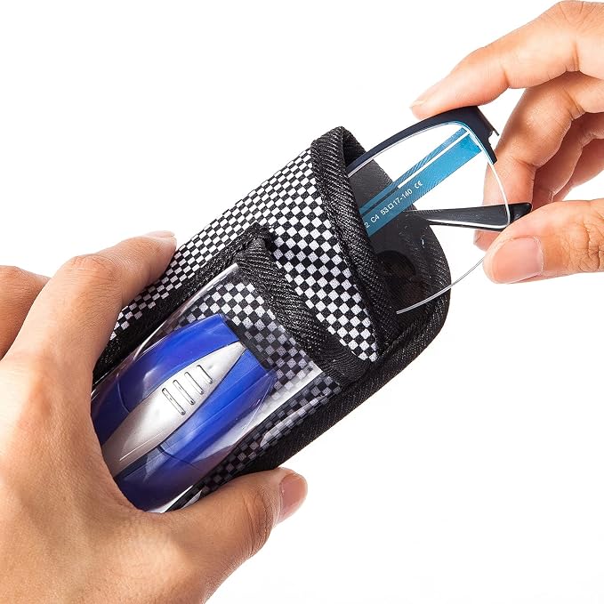 TRIUMPH VISION 3 Pack Reading Glasses Pouch Soft Case Eyeglass Sleeve Slim | Alternative to Bulky Case in bag, Lightweight Lined Padded Protect Optical lens Slip in, Cute Pattern Portable for Daily Use - Image 4
