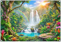 Fabric 7x5ft Rainforest Backdrop Tropical Jungle Waterfall Banner | Summer Event Natural Scenery Photography Background, Kids Adult School Party Decorations, Photo Props, Polyester, Grommets by ZTHMOEBACKDROP