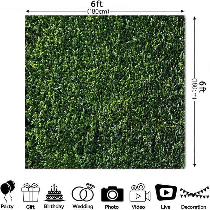 Nature Spring 3D Green Leaves Theme Photo Background Wedding Birthday Party Newborn Baby Shower Photography Backdrops Zoo Decor Shoot Props Bannner (6x6 FT) - Image 2