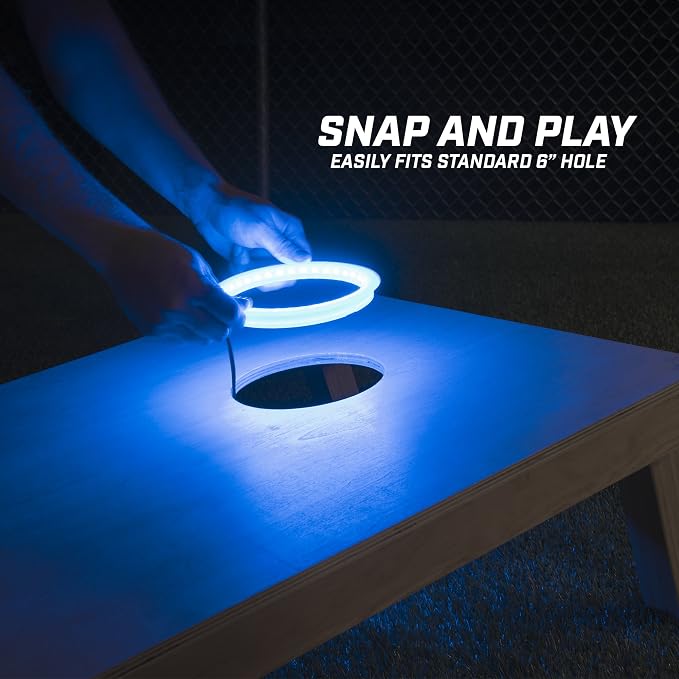 GoSports Cornhole Light Up LED Ring Kit 2pc Set - Red, White or Blue - Compatible with All Cornhole Games - Image 3