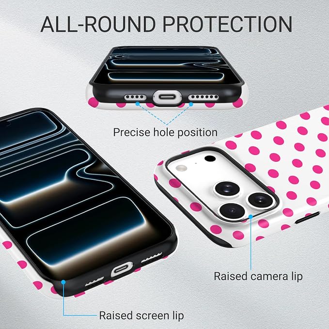 TPU Phone Case for iPhone 17 Pro Max, MagSafe Wireless Charging Compatible, Shockproof Slim Fit Protective Cover with Anti-Yellowing & Raised Camera Protection (Point 3, iPhone 17 Pro Max(6.9")) - Image 3