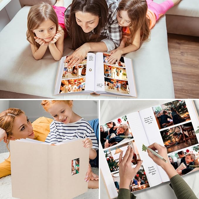 450 Pocket 4x6 Photo Album with Writing Space, Linen Cover, Beige | Large Capacity, 4x6 Album Book, with Memo for Family, Wedding Baby, Travel Memories Graduation Pictures - Image 7