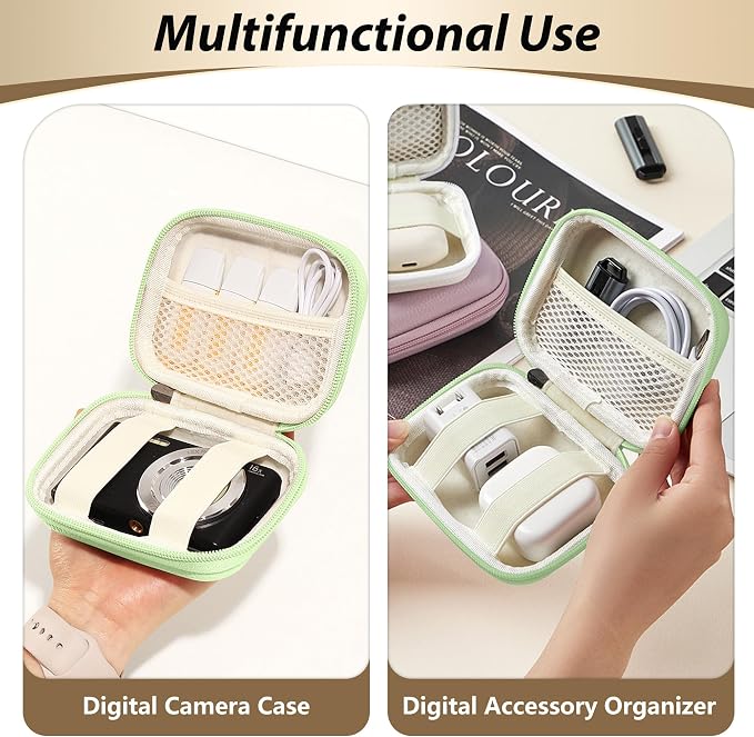 Digital Camera Case for KODAK PIXPRO FZ55/FZ45, Case Only, Mint Green | Fits CAMKORY DC403 and Canon PowerShot ELPH 360 HS Compact Digital Cameras, Small Hard Shell Camera Pouch with Mesh Pocket - Image 7