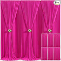 6 Panels Fuchsia Backdrop Curtain for Parties Birthday Party Wrinkle Free Hot Pink Photo Curtains Backdrop Drapes Fabric Decoration for Wedding 30ft(W) x 10ft(H) by Tao-GePartyDecorations