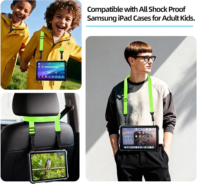 Adjustable iPad Strap:Comfortable Nylon Neck Strap Lanyard | for iPad/Samsung Tablet Case,Camera Binocular Crossbody Laptop Luggage Bag - Image 5