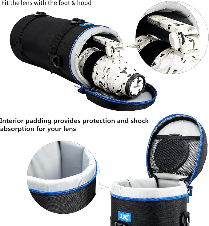 JJC Extra Large Camera Lens Case Bag for Canon RF 200-800mm Below 5.5x14.6 | Thick Camera Lens Case for Nikon 180-600mm/600mm F6.3,for Sony FE 200-600mm F5.6-6.3 Zoom 400-800mm F6.3-8 G & Teleconverte - Image 9