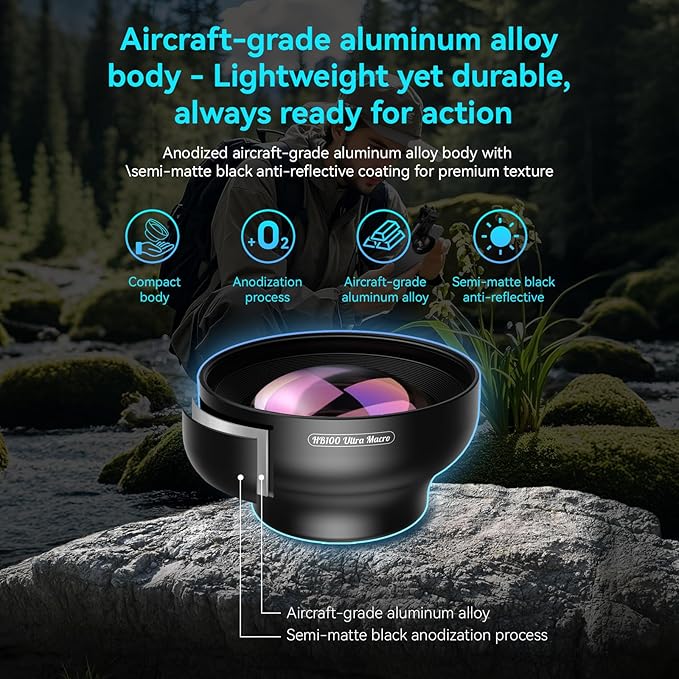 APEXEL 100Ultra Macro Lens - Enhanced Version Smartphone Lens for iPhone | for Samsung, Pixel | Professional Macro Photography of Flowers, Iinsects, Jewelry, Food Details and Other Small Objects - Image 5