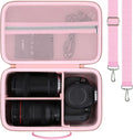 khanka Camera Case for Canon EOS Rebel R6 V/T7/T100/T6/R50/R100/R5/R7/R8/R6 Mark II/SL3 DSLR Camera,Travel Protective Carrying Case for Canon EOS Rebel Camera and 18-55mm/18-45mm Lens(Pink Case Only) by khanka