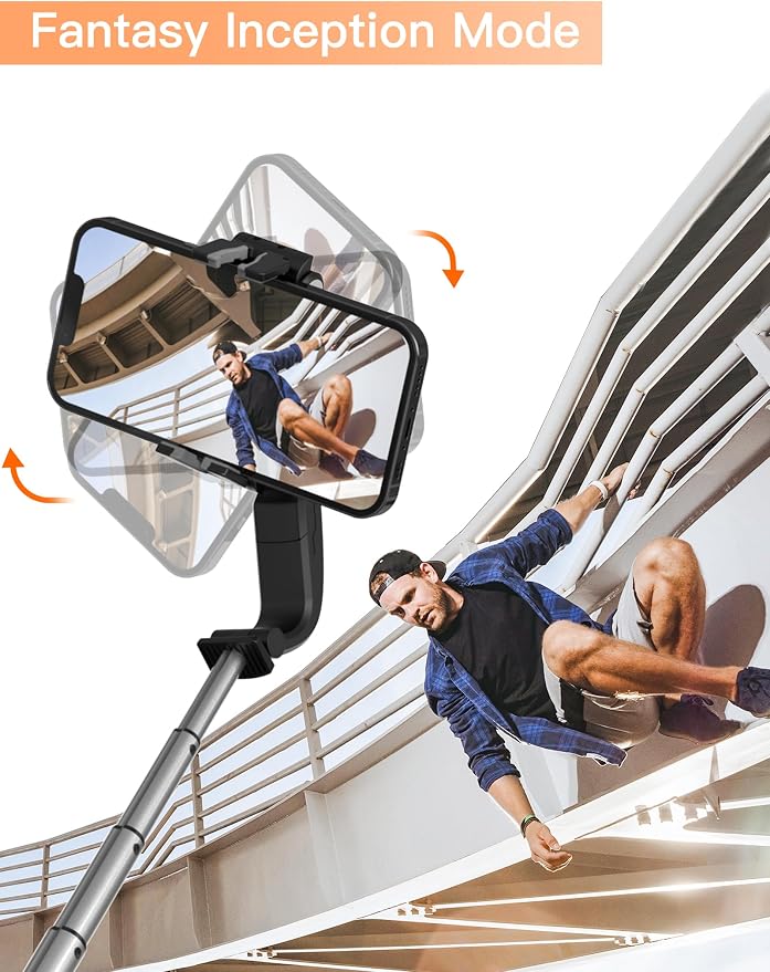 hohem iSteady Q Gimbal 4-in-1 Selfie Stick Tripod with Face Tracking | 4-in-1 Selfie Stick Tripod with 360° Face Tracking, 19.6" Extendable Rod, Bluetooth Remote, Hohem Joy App, 0.43lb Design - Image 8
