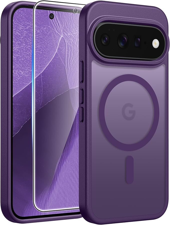 FNTCASE for Google Pixel 11 Pro Case / Pixel 11 Case, with Screen Protector | Fit for Magsafe, Translucent Matte, 14FT Military Grade Drop Protection, Shockproof Protective Phone Cover, Purple by FNTCASE