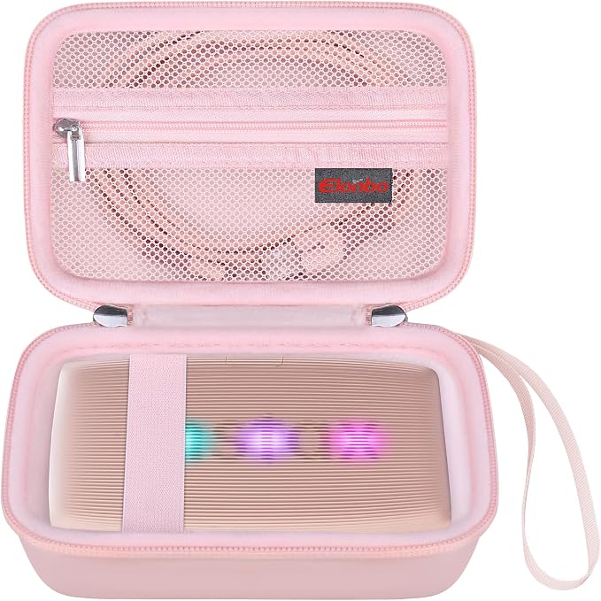 Elonbo Carrying Case for Fujifilm INSTAX Mini Link 3/2/1 Smartphone Printer | Portable Color Instant Photo Printer Hard Travel Protective Bag, Interior Mesh Pocket fits Instant Film Printer Paper, Pink by Elonbo