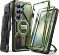 TONGATE Magnetic Stand for Samsung Galaxy S26 Ultra Case, Compatible with Magsafe, [Camera Cover & 2 Front Frames][Military Drop Protection] S26 Ultra Case Built-in Screen Protector & Belt Clip, Olive by TONGATE