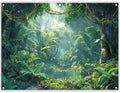 Fabric 8x6ft Jungle Forest Photography Backdrop Rainforest Banner | Tropical Natural Scenery River Background, Summer Adventure Party Decorations, Kids Adult Photo Props, Polyester, Grommets by ZTHMOEBACKDROP