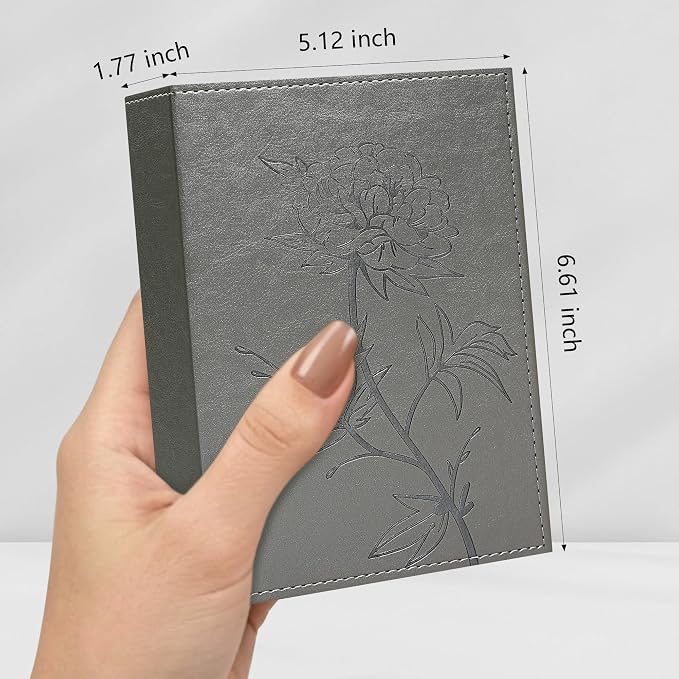 Vienrose 4x6 Photo Album 2 Pack Holds 100 Photos Each Vegan Leather | Vertical pockets, Grey, Portable, Memory album, Family Wedding Baby Travel - Image 2