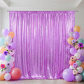 SquarePie 8x10ft Lavender Sequin Backdrop, High Density Non-Transparent Glitter Curtain for Photography, Birthday, Wedding Party Decorations, Thick Solid Background with 4" Rod Pocket, 1 Panel by SquarePie