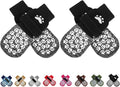 EXPAWLORER Anti Slip Dog Socks to Prevent Licking Paws, Shoes for Hot Pavement, Dog Booties for Small Medium Large Senior Dogs, Traction Control Boots & Paw Protectors for Hardwood Floors Black&Grey by EXPAWLORER