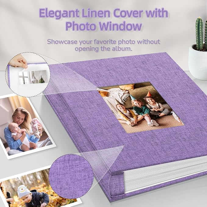 Popotop Photo Album 4x6-600 Photos Photo Books with 600 Horizontal and Vertical Pockets,Linen Cover Albums for Family Wedding Anniversary Baby Vacation Pictures - Image 2