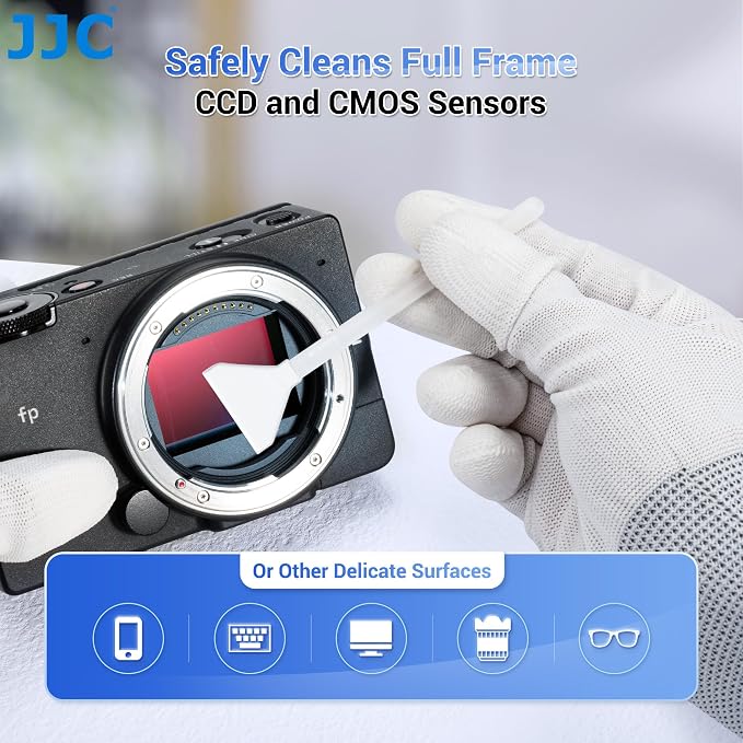 12 pcs 24 mm Full-Frame Sensor Microfiber Cloth Cleaning Swab | Cleaning Stick for Reflex & Mirrorless Digital Camera CCD CMOS Disposable Camera Sensor Swab Kit - Image 3