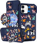 Buleens for iPhone 16 Case 6.1 Inch - with Ring Stand & Camera Cover Aesthetic Cute Designed for Women Girls Girly Cartoon Kawaii Dogs Unique Phone Case for iPhone 16 Compatible with Magsafe by Buleens