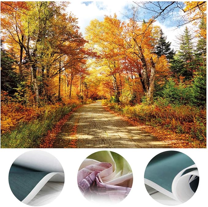 Fall Photography Backdrop Autumn Backdrop Fallen Leaves Real Natural Landscape Photography Background for Party Decoration Banner Baby Shower Studio Props 11631 (10x8FT) - Image 2