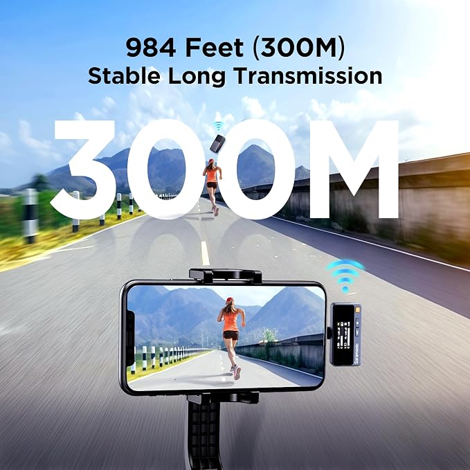 Saramonic Air Wireless Microphone for iPhone/Camera/Android/PC, 48kHz/24-bit,120dB Max SPL, 300m Range, Noise Cancelling, 30h Use for Filmmaking and Content Creation (USB Type-C Version) - Image 8
