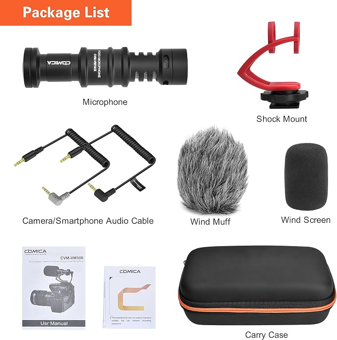 COMICA CVM-VM10II Universal Shotgun Microphone for Camera, iPhone, Android | Noise Cancellation, Cardioid Polar Pickup, Professional Video Mic for YouTube, TikTok, Vlog, Interview, Video Recording - Image 7