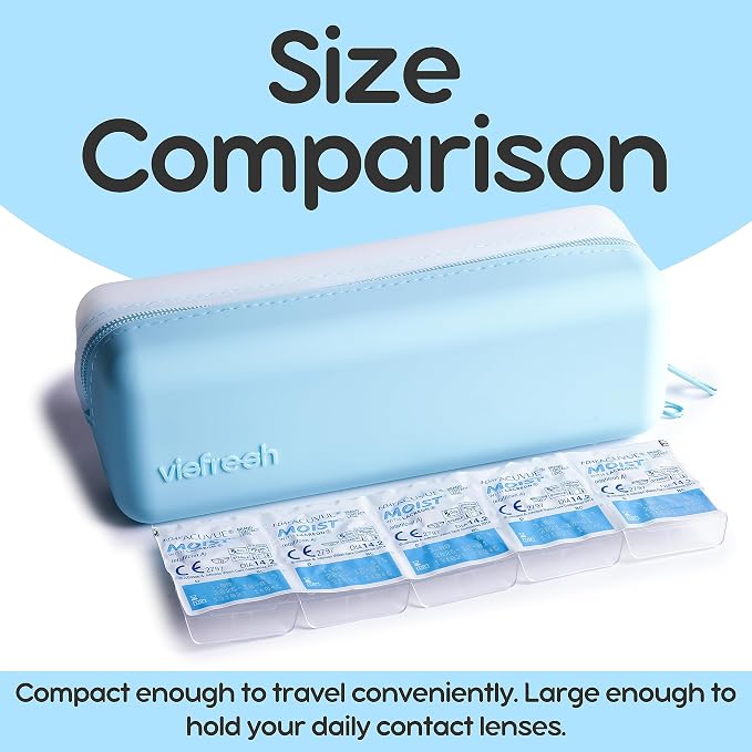 Daily Contact Lens Travel Case, R&L Labels, 30-Lens Holder (Purple) - Image 4