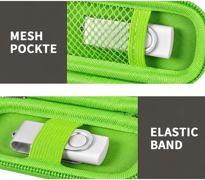 USB Flash Drive Case, SD Card/Thumb Drive/Memory Cards Holder, Bag Only | SDXC/SDHC Storage, Electronic Accessories Organizer for SanDisk / for Samsung, for Students/IT/Office/School/Travel, G-Green - Image 4