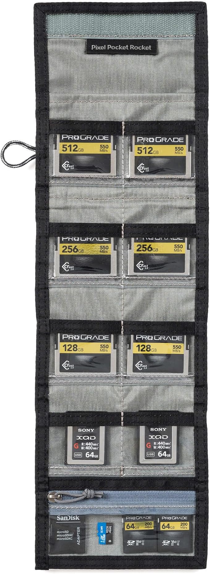 Think Tank Pixel Pocket Rocket Memory Card Folding Wallet for 10 CFast or CF Express Type B Memory Cards (Black Slate) - Image 3