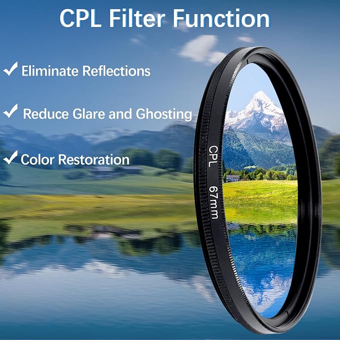 52MM Circular Polarizer Filter for Phone, Clip-on CPL Phone Camera Lens Filter Compatible with iPhone 16 15 14 13 and Other Smart Phones, Ultra Slim Multi-Coated CPL Lens Filter with Case - Image 2