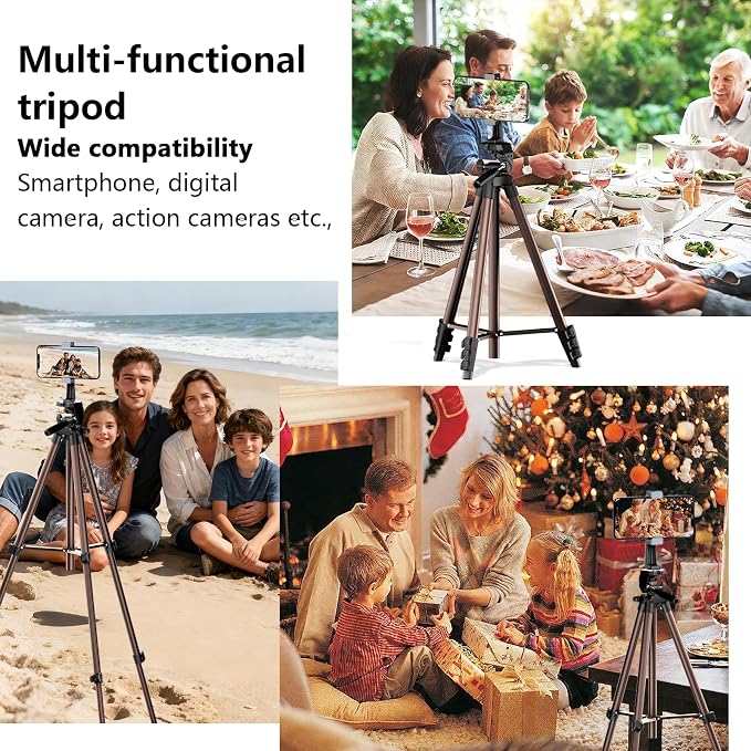 71 Inch Lightweight Camera & Phone Tripod with Wireless Remote (Rose Gold) | Comes with phone holder and carry bag,travel-friendly,2-in-1 selfie stick and tripod design,Aluminum portable alloy body - Image 2