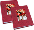 Vienrose Small Photo Album 4x6 Photos, 2 Pack Linen Cover Mini Photo Book, 26-Page Holds 52 Pictures, Baby Memory Book & Gift, Lightweight Brag Book for Photos, Artwork & Postcards Storage, Red by Vienrose