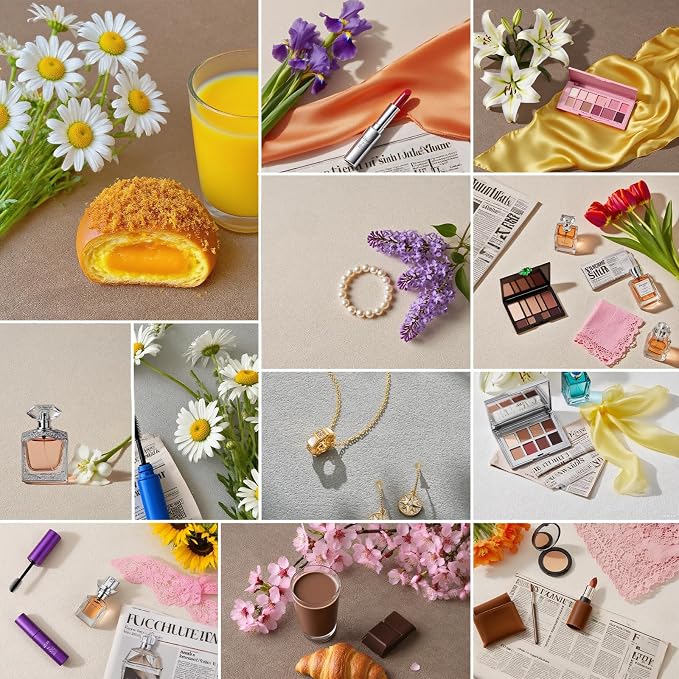 5PCS Non-Wrinkle Product Photography Backdrops | 3D Matte Texture Photo Backdrop Cloth, Flat Lay Seamless 28x21in Tabletop Backdrops for Food Jelwery Cosmetics Makeup Handbag - Image 5
