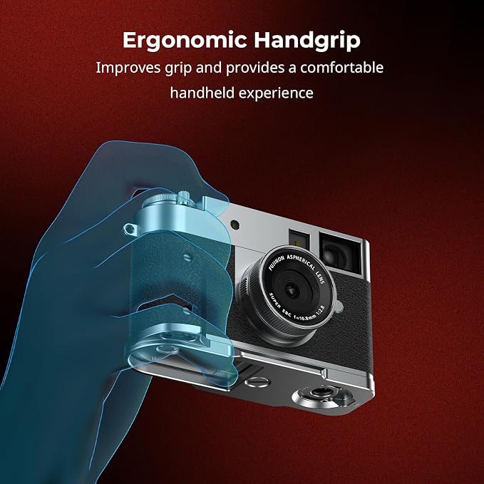 SmallRig X Half L-Shaped Grip for FUJIFILM X Half Camera, Built-in Quick Release Plate for Arca, Lightweight Ergonomic Silicone Handle with Hot Shoe Cover(Silver) - 5216 - Image 4