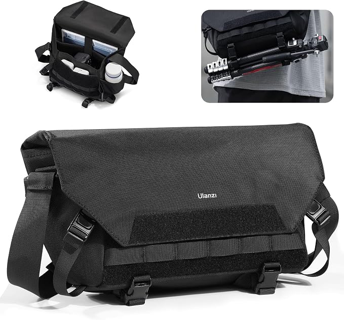 ULANZI BC08 Sling Camera Case 9L with Tripod Holder | Small Compact Camera Tactical Shoulder Bags for DSLR/SLR/Mirrorless Cameras, Water-Resistant Crossbody Bag Women Men, Black by ulanzi