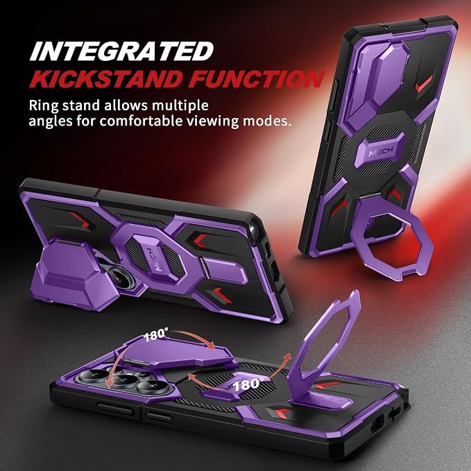 TONGATE Magnetic Stand for Samsung Galaxy S26 Ultra Case, Compatible with Magsafe, [Camera Cover & 2 Front Frames][Military Drop Protection] S26 Ultra Case Built-in Screen Protector & Belt Clip,Purple - Image 6