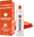 WHOOSH! Screen Shine Go XL – Screen Cleaner Spray & Wipe Kit, 3.4 fl oz | Includes 6x6" Microfiber Cloth, Sleek Bottle for Home & Travel, Streak Free Finish, For Car, Computer, MacBook & Eyeglasses by WHOOSH