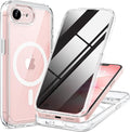 miracase for iPhone 17e & 16e Case with Built-in Private Screen Protector, [Magnetic with MagSafe] Full-Body Phone Cover Military Drop Proof 17 E/ 16 E Bumper 6.1 inch, Clear by Miracase