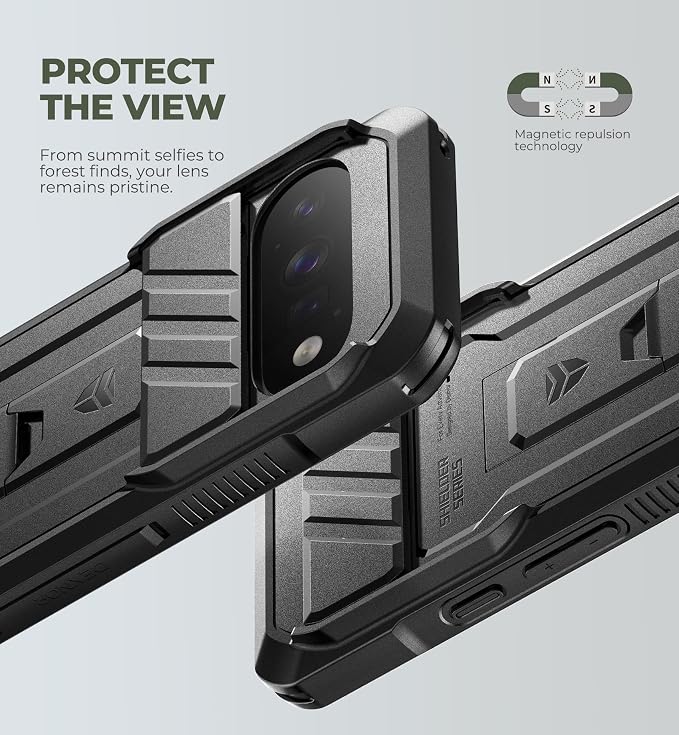 Dexnor for Google Pixel 11/11 Pro Case with Kickstand & Slide Camera Cover & 2 Front Frames & Built-in Screen Protector, Full-Body Shockproof Protective Cover Heavy-Duty Rugged Case,Black(2026) - Image 4