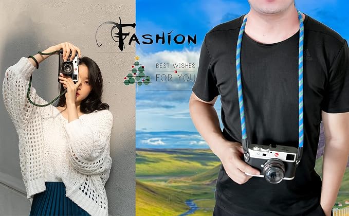 Camera Strap Vintage 100cm Nylon Climbing Rope Camera Neck Shoulder Strap for Micro Single and DSLR Camera.(Red/Black) - Image 6