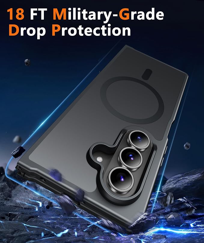 FNTCASE for Samsung Galaxy Z Fold 8 Ultra / Z Fold 7 Case, Fit for Magsafe | Screen Protector, Translucent Matte, 18FT Military Grade Drop Protection, Shockproof Protective Phone Cover, Black - Image 5