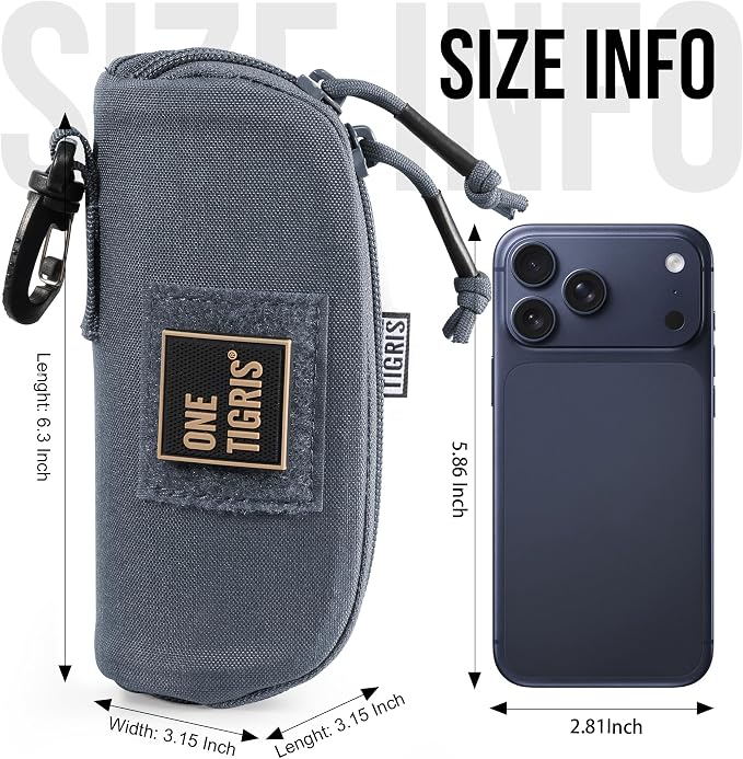 ONETIGRIS Hard Shell Sunglasses Case MOLLE Tactical Eyeglasses Pouch | Fits Most Regular Glasses, 1000D Nylon Glasses Case, Shockproof & Crush-Proof PP Liner, Inner Pocket, Two Way Zipper - Image 8